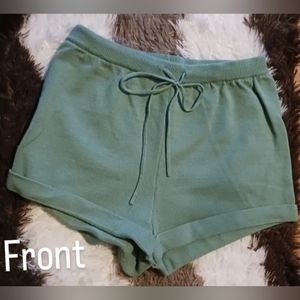 Forever 21, size large, sage green drawstring lounge shorts.